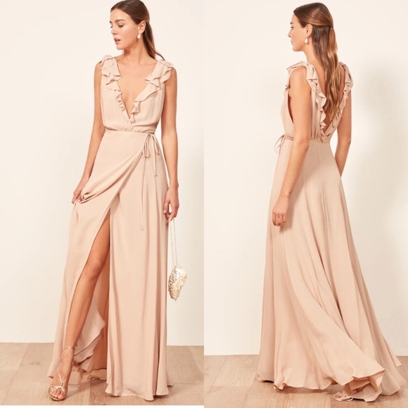 Reformation Peppermint Maxi Dress in Champagne - Picture 1 of 8